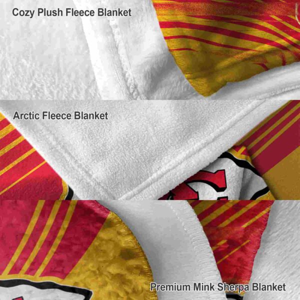 kansas city chiefs diagonal stripes red blanket premium grade