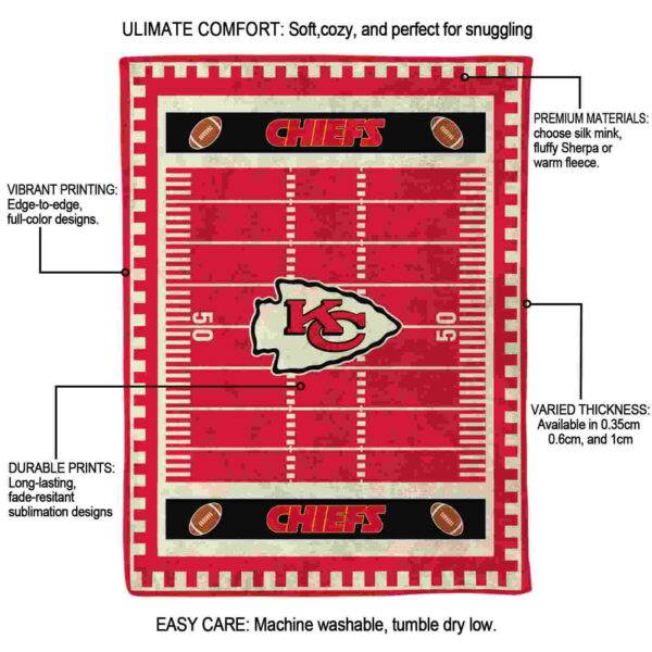 kansas city chiefs football field red blanket new arrival