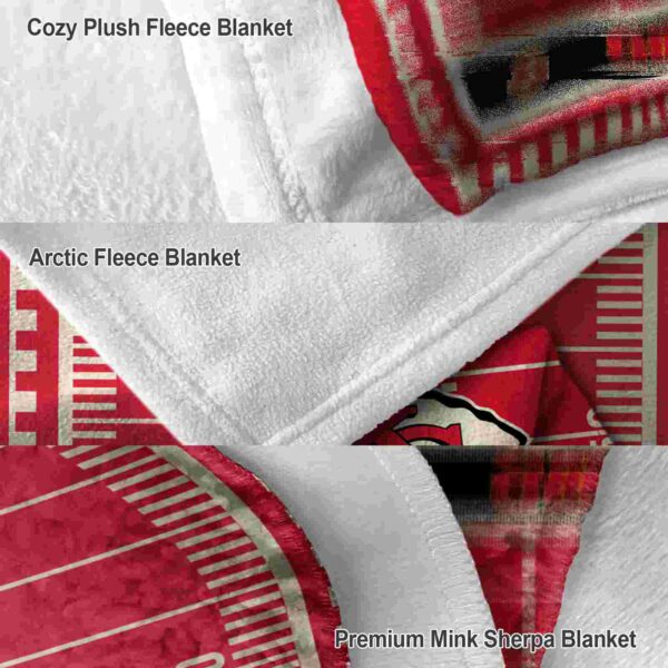 kansas city chiefs football field red blanket premium grade