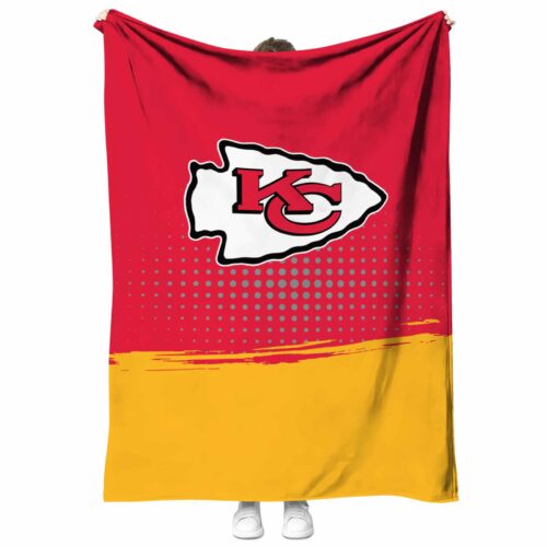 kansas city chiefs gradient dots red blanket best selling