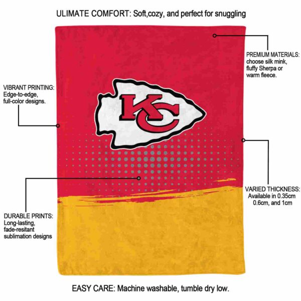kansas city chiefs gradient dots red blanket new arrival