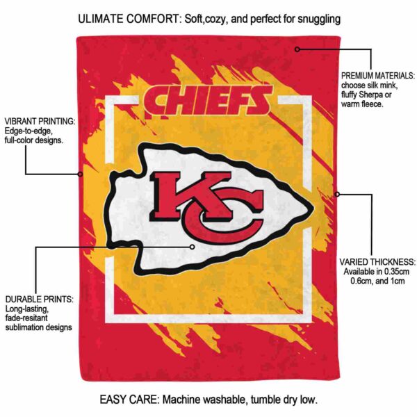 kansas city chiefs splatter effect red blanket new arrival