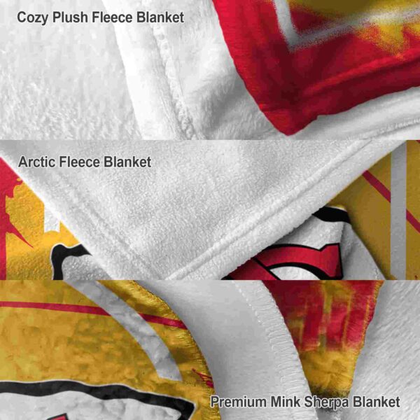 kansas city chiefs splatter effect red blanket premium grade