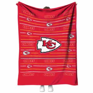 kansas city chiefs striped pattern red blanket best selling