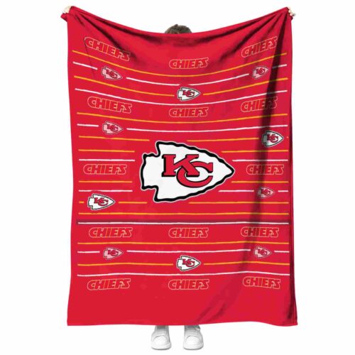 kansas city chiefs striped pattern red blanket best selling