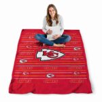 kansas city chiefs striped pattern red blanket high quality