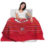 kansas city chiefs striped pattern red blanket latest model