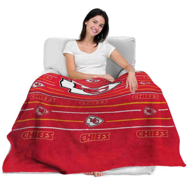 kansas city chiefs striped pattern red blanket latest model
