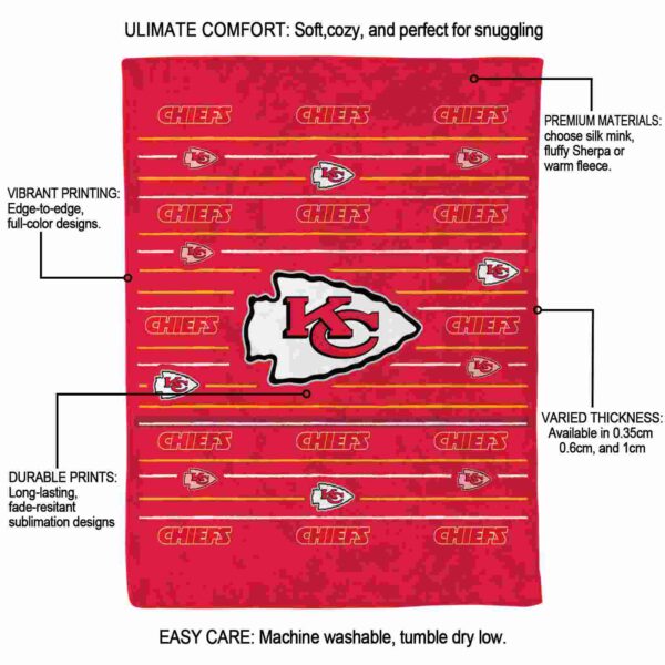kansas city chiefs striped pattern red blanket new arrival