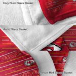 kansas city chiefs striped pattern red blanket premium grade