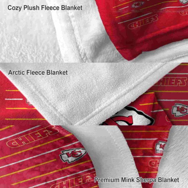 kansas city chiefs striped pattern red blanket premium grade