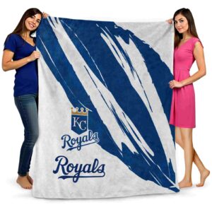 kansas city royals brushstrokes royal blue white blanket fashion forward