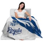 kansas city royals brushstrokes royal blue white blanket latest model