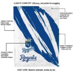 kansas city royals brushstrokes royal blue white blanket new arrival