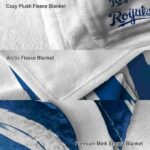 kansas city royals brushstrokes royal blue white blanket premium grade