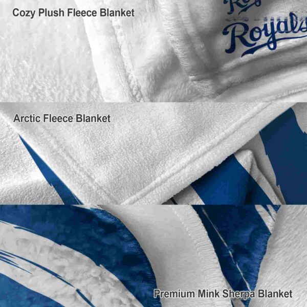 kansas city royals brushstrokes royal blue white blanket premium grade