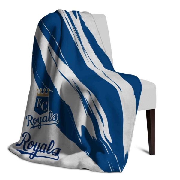kansas city royals brushstrokes royal blue white blanket top rated