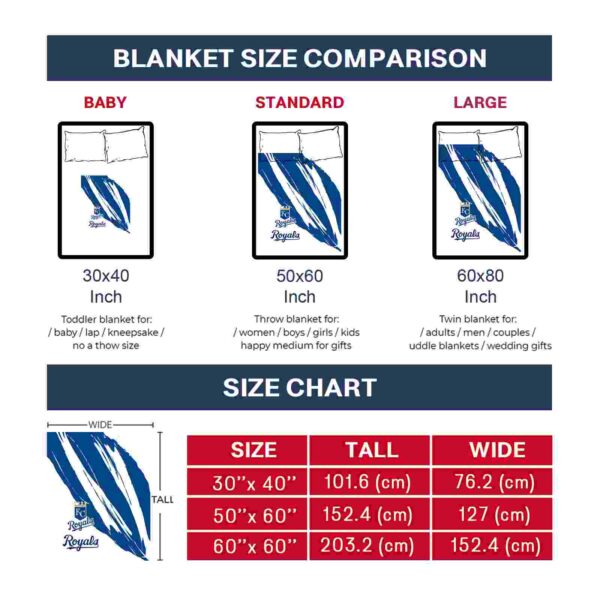 kansas city royals brushstrokes royal blue white blanket trendy