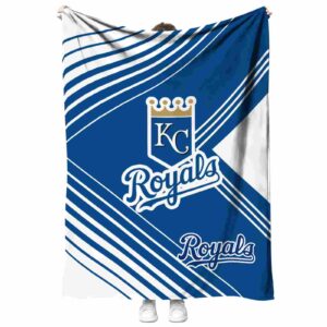 kansas city royals diagonal stripes royal blue blanket best selling