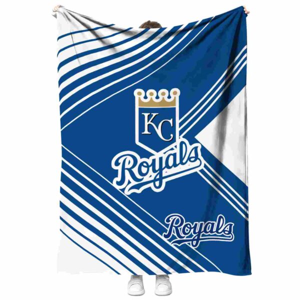 kansas city royals diagonal stripes royal blue blanket best selling