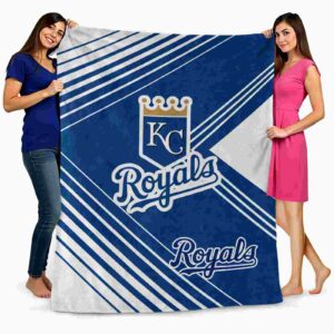 kansas city royals diagonal stripes royal blue blanket fashion forward