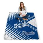 kansas city royals diagonal stripes royal blue blanket high quality