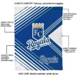 kansas city royals diagonal stripes royal blue blanket new arrival