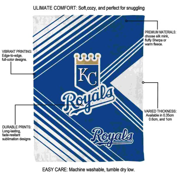 kansas city royals diagonal stripes royal blue blanket new arrival