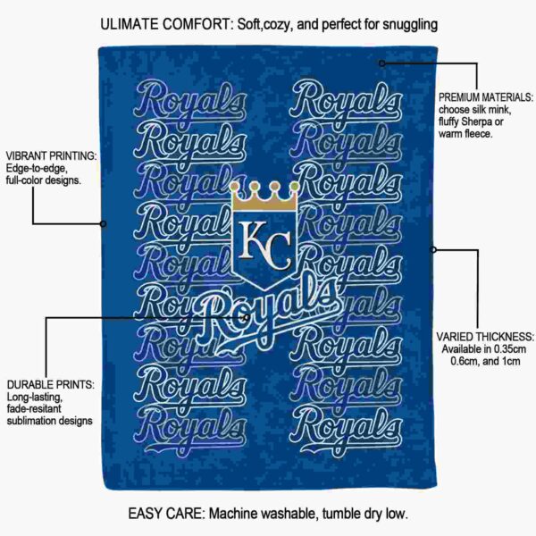 kansas city royals fan pride royal blue blanket new arrival