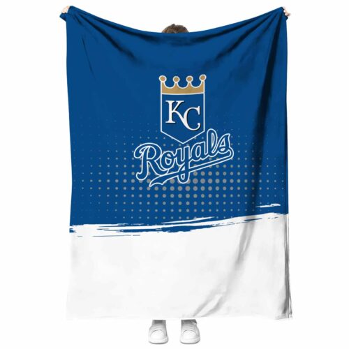 kansas city royals gradient dots royal blue blanket best selling