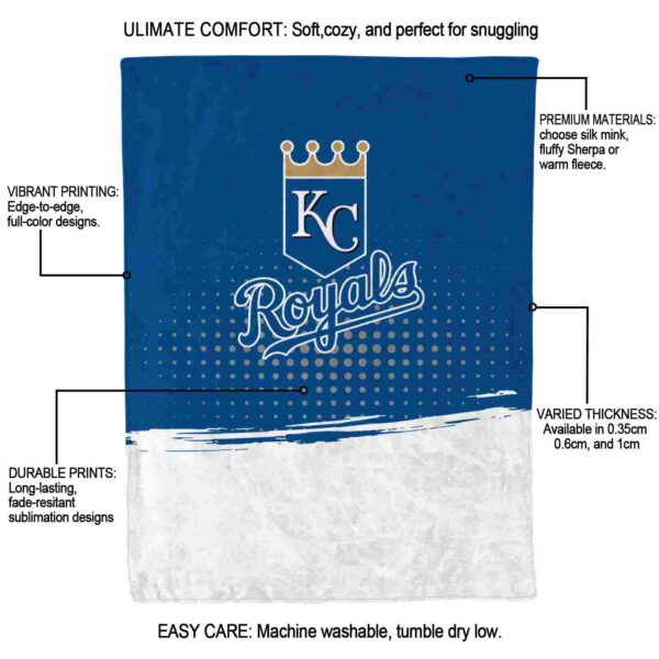 kansas city royals gradient dots royal blue blanket new arrival