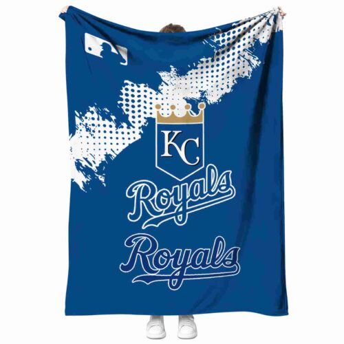 kansas city royals grunge texture royal blue blanket best selling