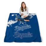 kansas city royals grunge texture royal blue blanket high quality