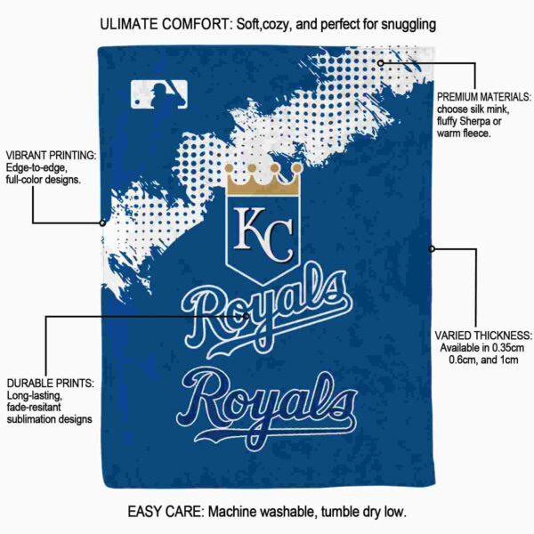 kansas city royals grunge texture royal blue blanket new arrival