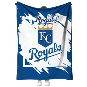 kansas city royals splatter effect royal blue blanket best selling