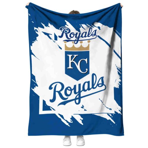 kansas city royals splatter effect royal blue blanket best selling