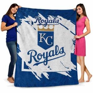 kansas city royals splatter effect royal blue blanket fashion forward