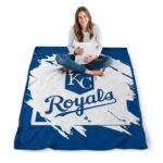 kansas city royals splatter effect royal blue blanket high quality