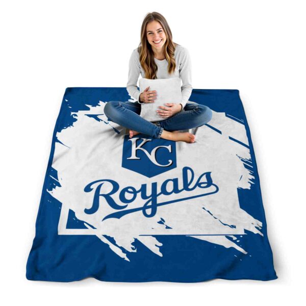 kansas city royals splatter effect royal blue blanket high quality
