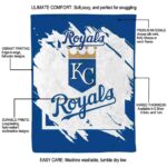 kansas city royals splatter effect royal blue blanket new arrival