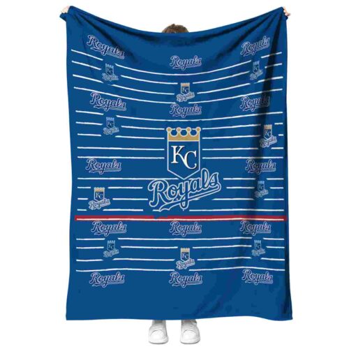 kansas city royals striped pattern royal blue blanket best selling