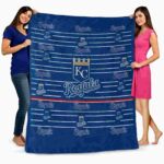 kansas city royals striped pattern royal blue blanket fashion forward