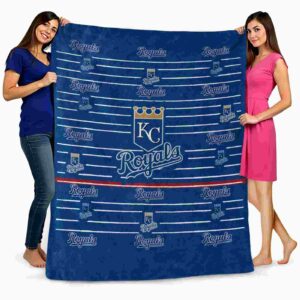 kansas city royals striped pattern royal blue blanket fashion forward