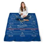 kansas city royals striped pattern royal blue blanket high quality