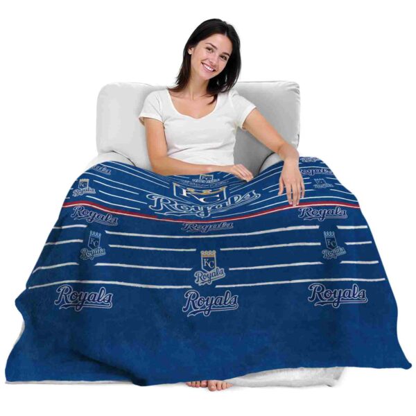 kansas city royals striped pattern royal blue blanket latest model