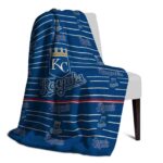 kansas city royals striped pattern royal blue blanket top rated