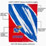 kansas jayhawks brushstrokes blue white blanket new arrival