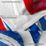 kansas jayhawks brushstrokes blue white blanket premium grade
