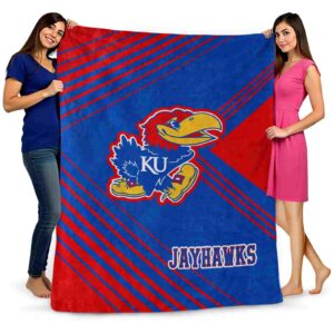 kansas jayhawks diagonal stripes blue blanket fashion forward