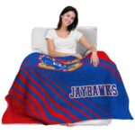 kansas jayhawks diagonal stripes blue blanket latest model